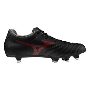 Mizuno Monarcida Neo III Rugby Boots: Black/Morelia Red