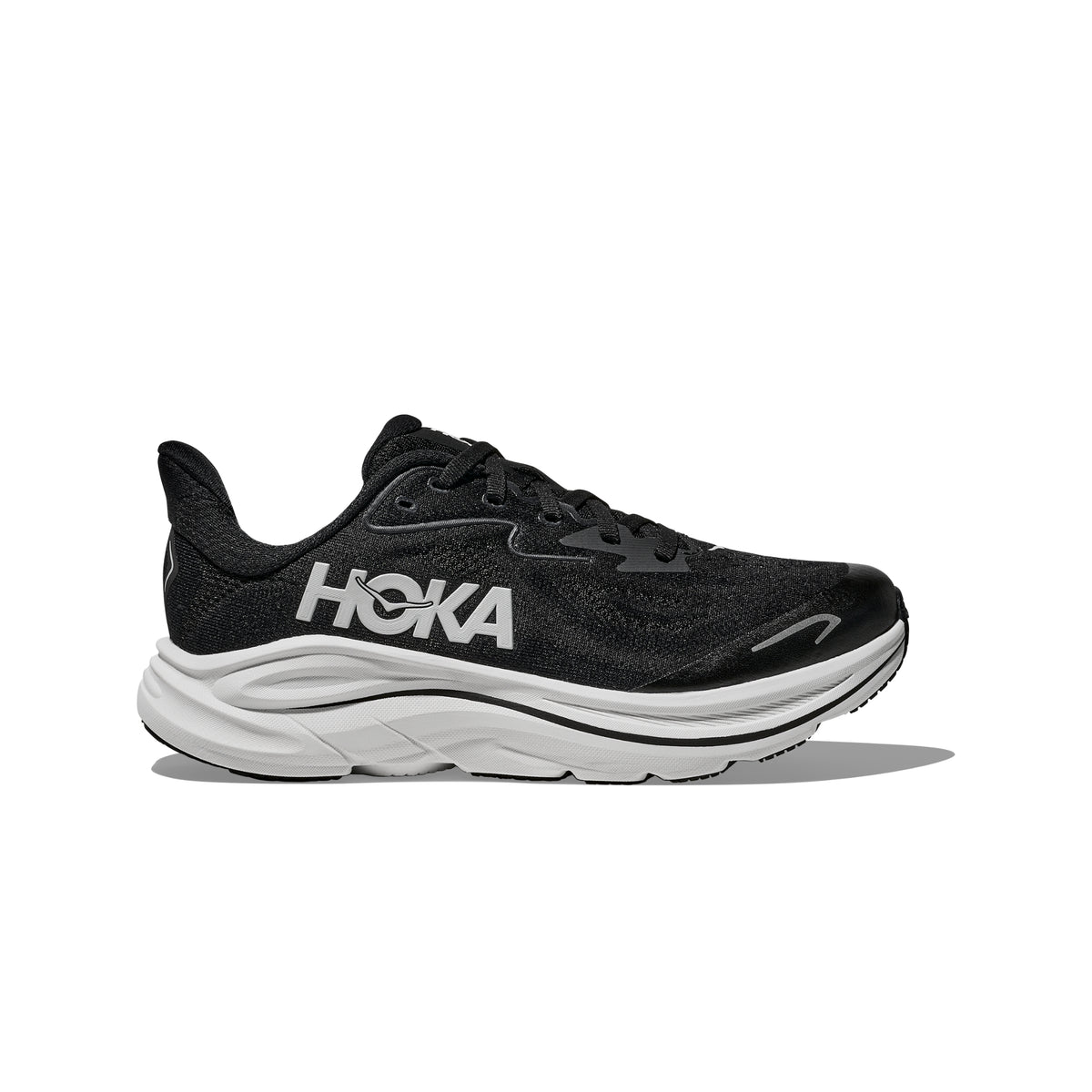 Hoka Clifton 10 Junior Running Shoes: Black/White