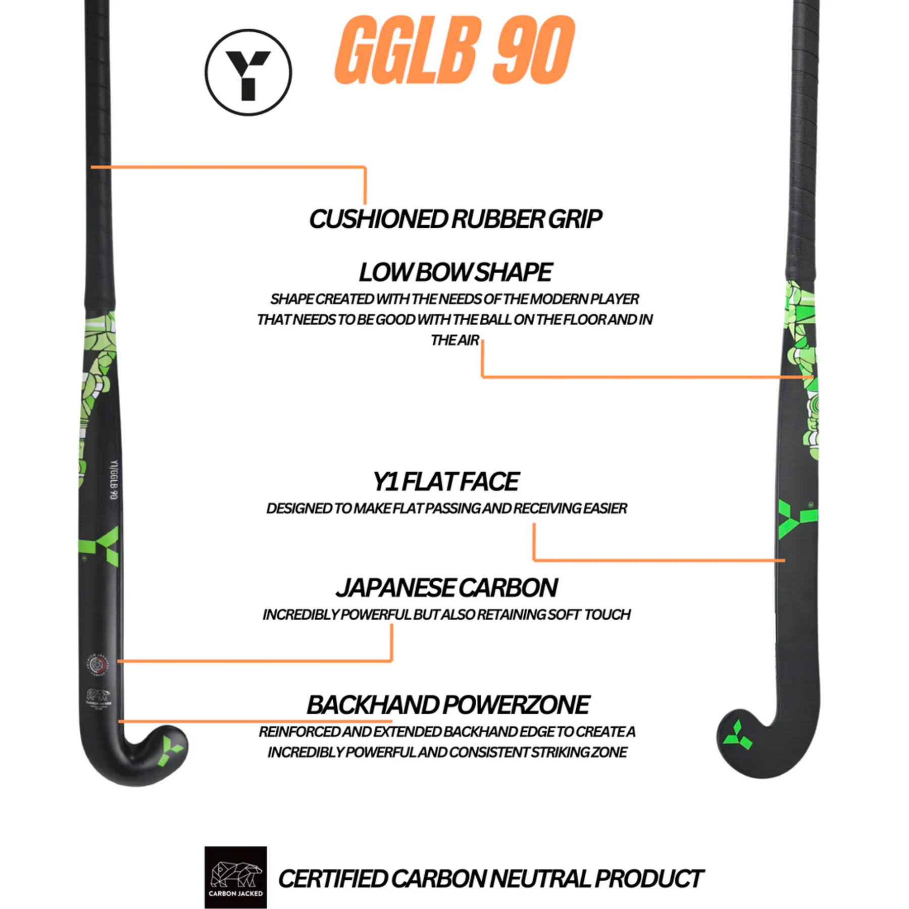 Y1 GLB 90 Hockey Stick: Green