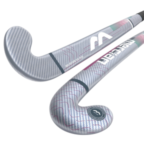 Mercian Evolution CKF35 Pro Hockey Stick: Silver Carbon/Purple