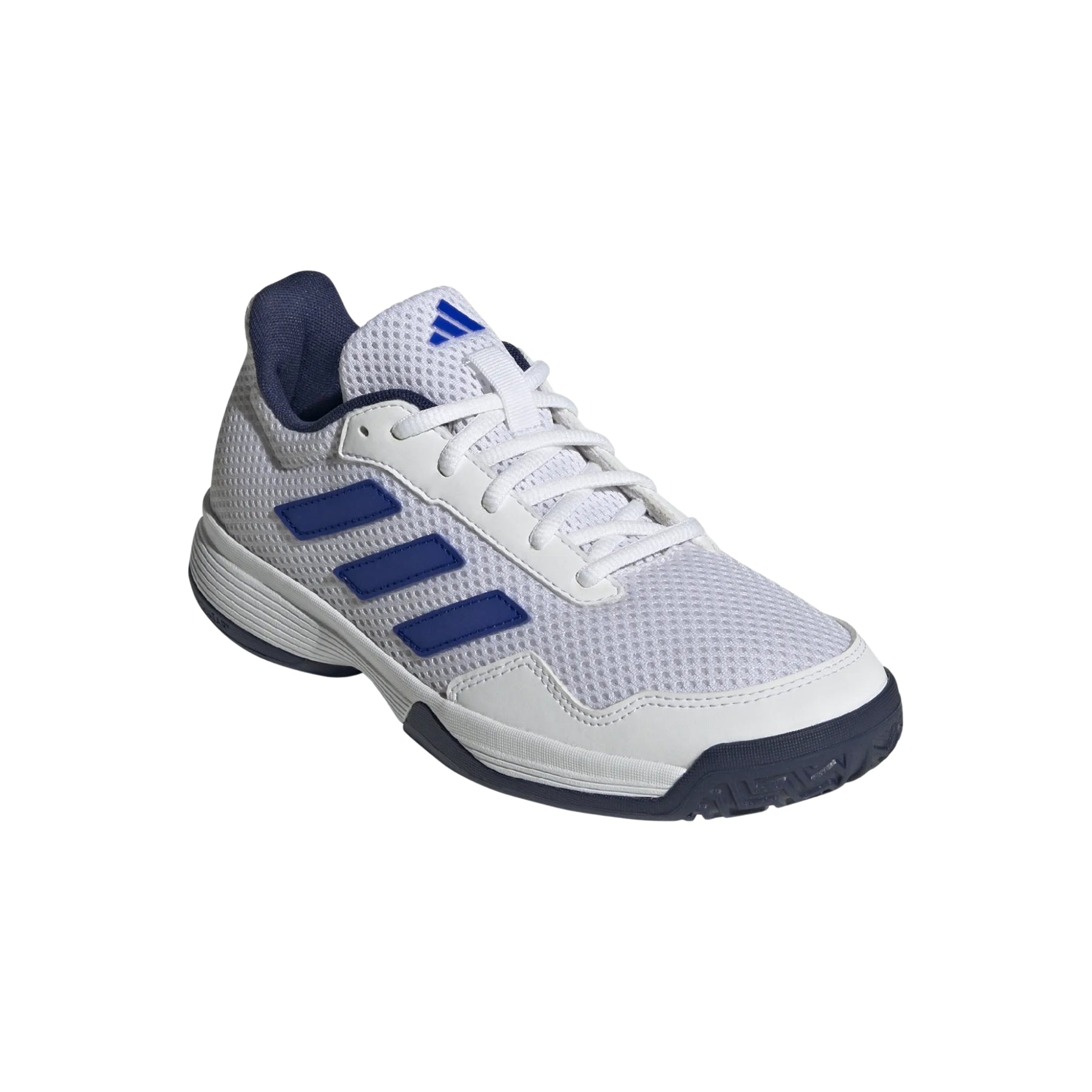 Adidas Gamespec Junior Tennis Shoes: White/Blue