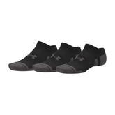 Under Armour Performance No Show Socks 3 Pack: Ultimate Black/Jet Grey