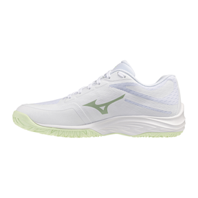 Mizuno Lightening Select Women's Netball Shoes: White/Aqua Grey/Ambrosia