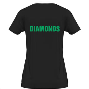 Diamonds Netball Womens Jersey: Black