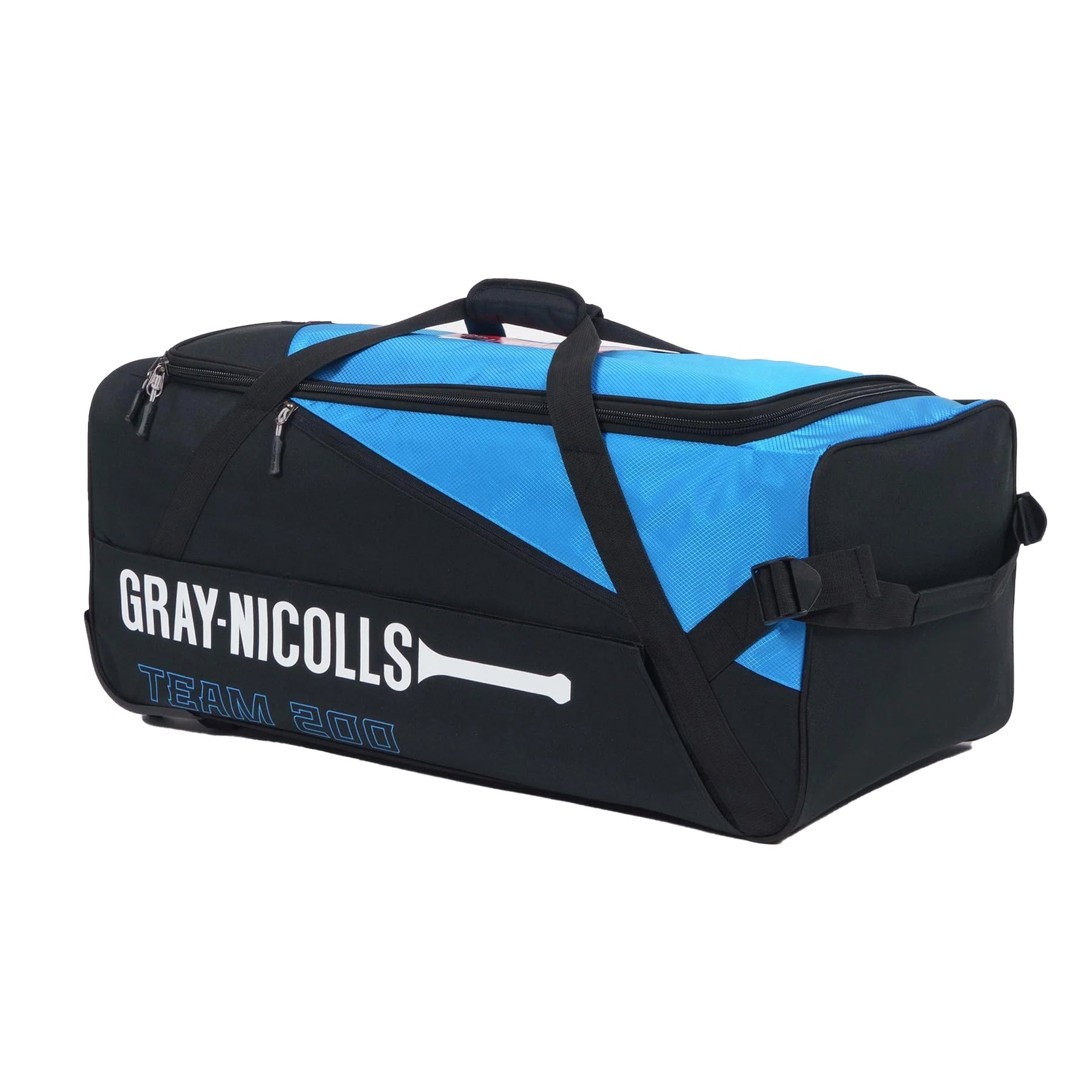 Gray Nicolls Team 200 Wheelie Bag: Black/Cyan