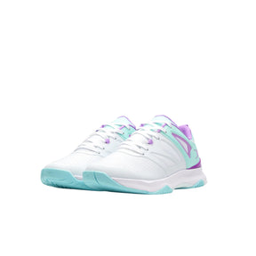 Gilbert Impact Womens Netball Shoes: White/Aqua/Purple