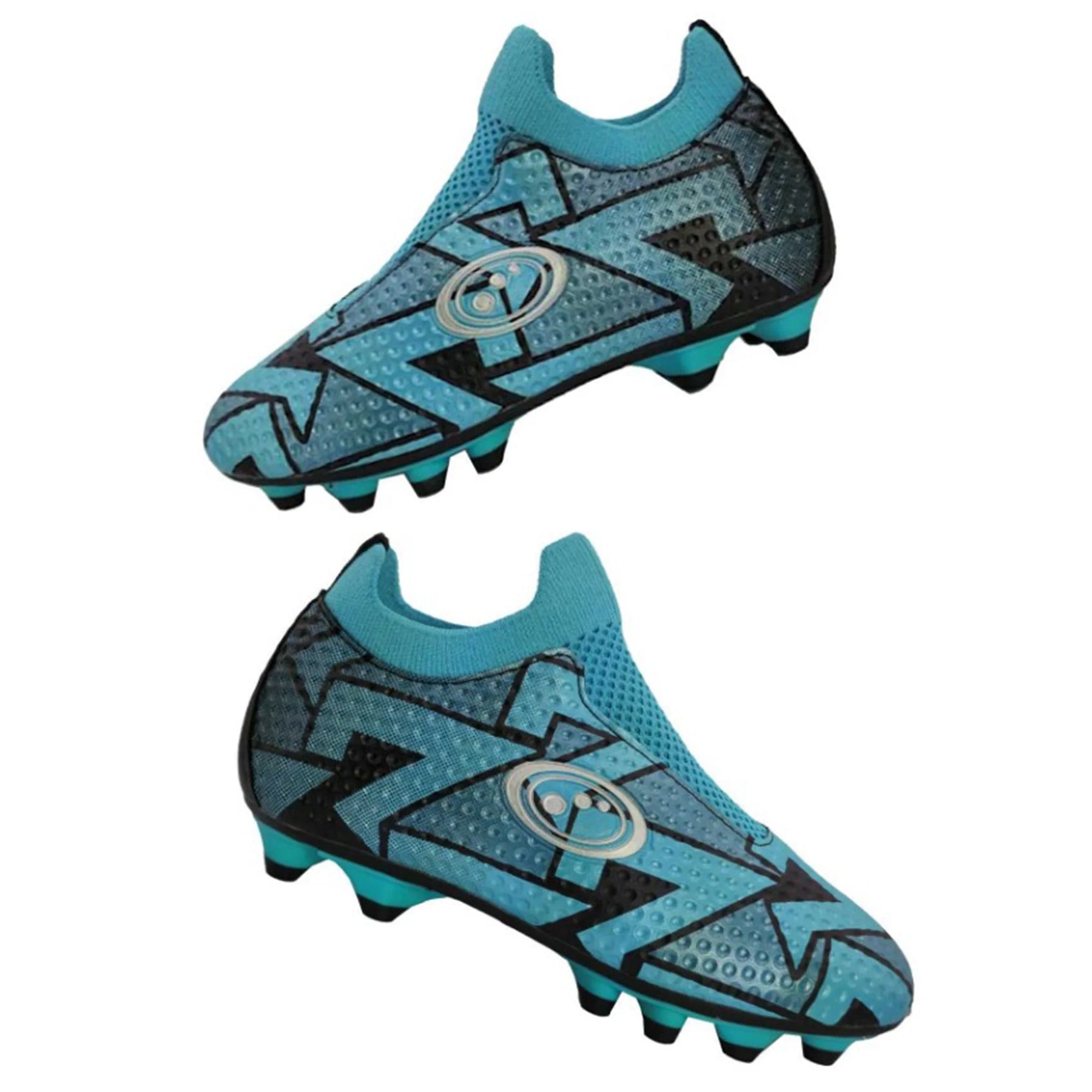 Optimum Aztec Laceless Moulded Stud Kids Football Boots: Ice Blue