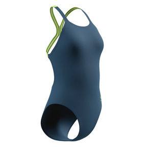 Speedo Women's Solid Powerback Swimsuit: Denim Teal