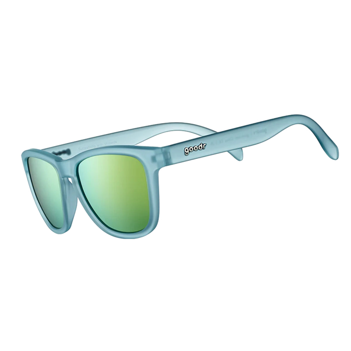 Goodr Sun Wizard Sunglasses Yellow Reflective Polarised Lenses: Blue Frame