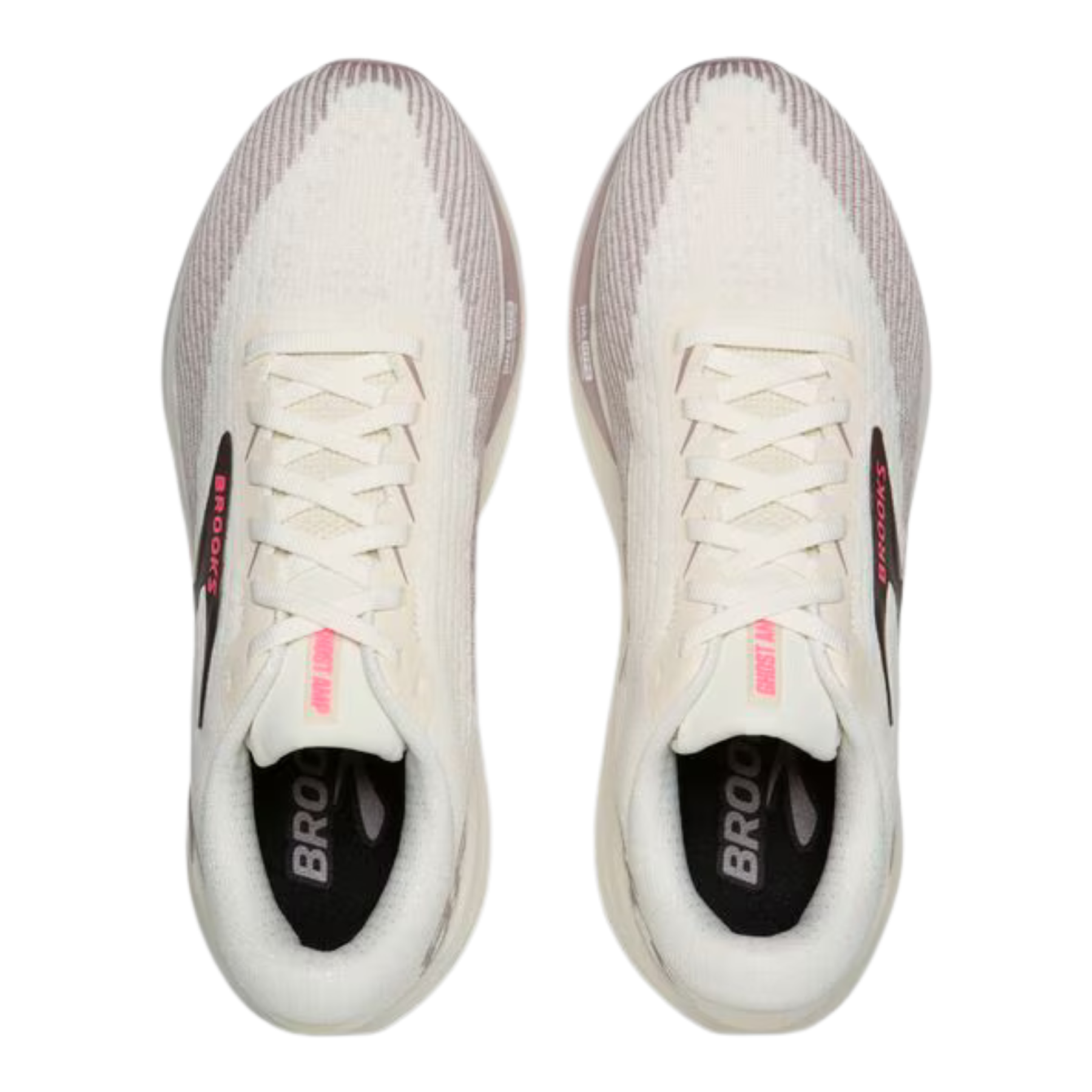 Brooks Ghost Amp Womens Running Shoes: Arctic Wolf/Dove/Pink