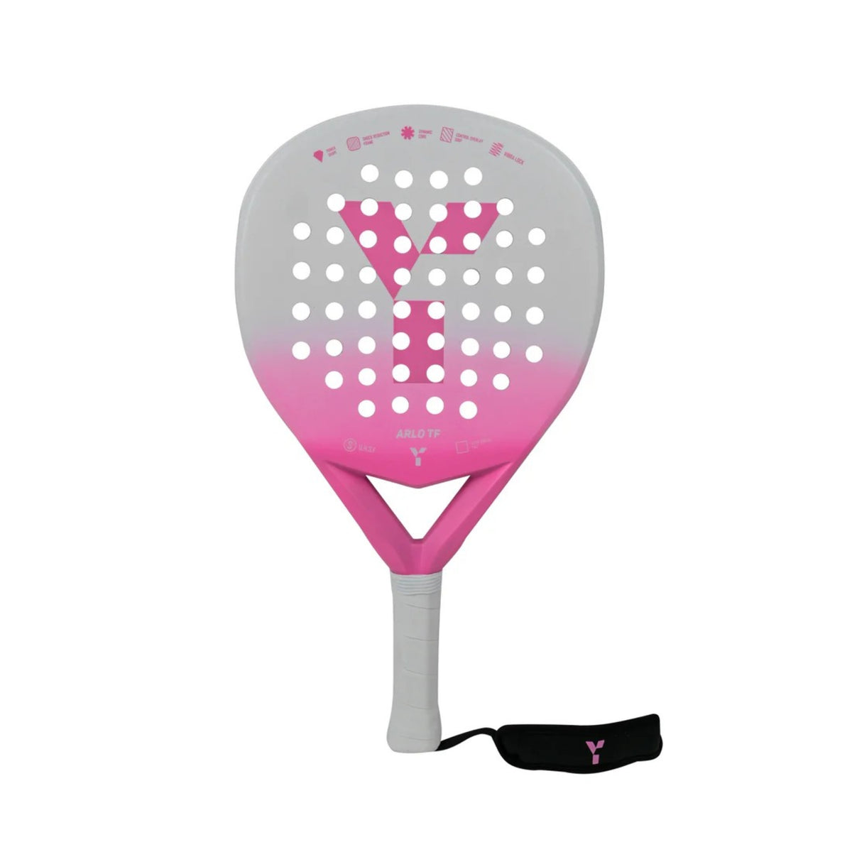 Y1 Arlo Padel Racket: Pink/White
