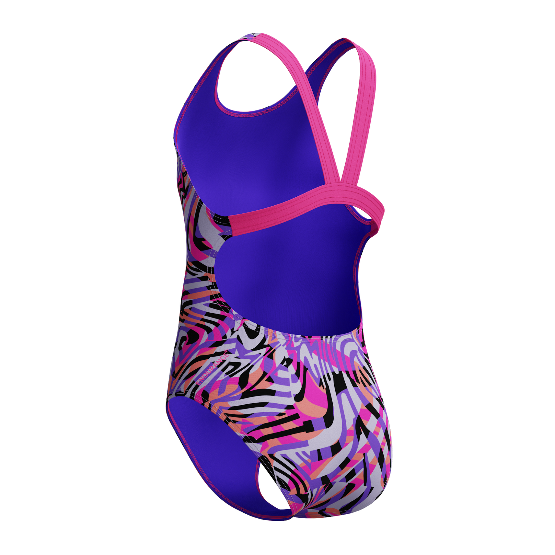 Speedo Girls Digital Allover Leaderback Swimsuit: Pink