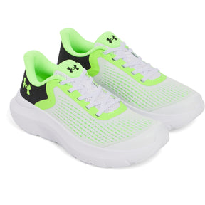 Under Armour Rogue 5 Pre School Kids Running Shoes: White/Black/Green