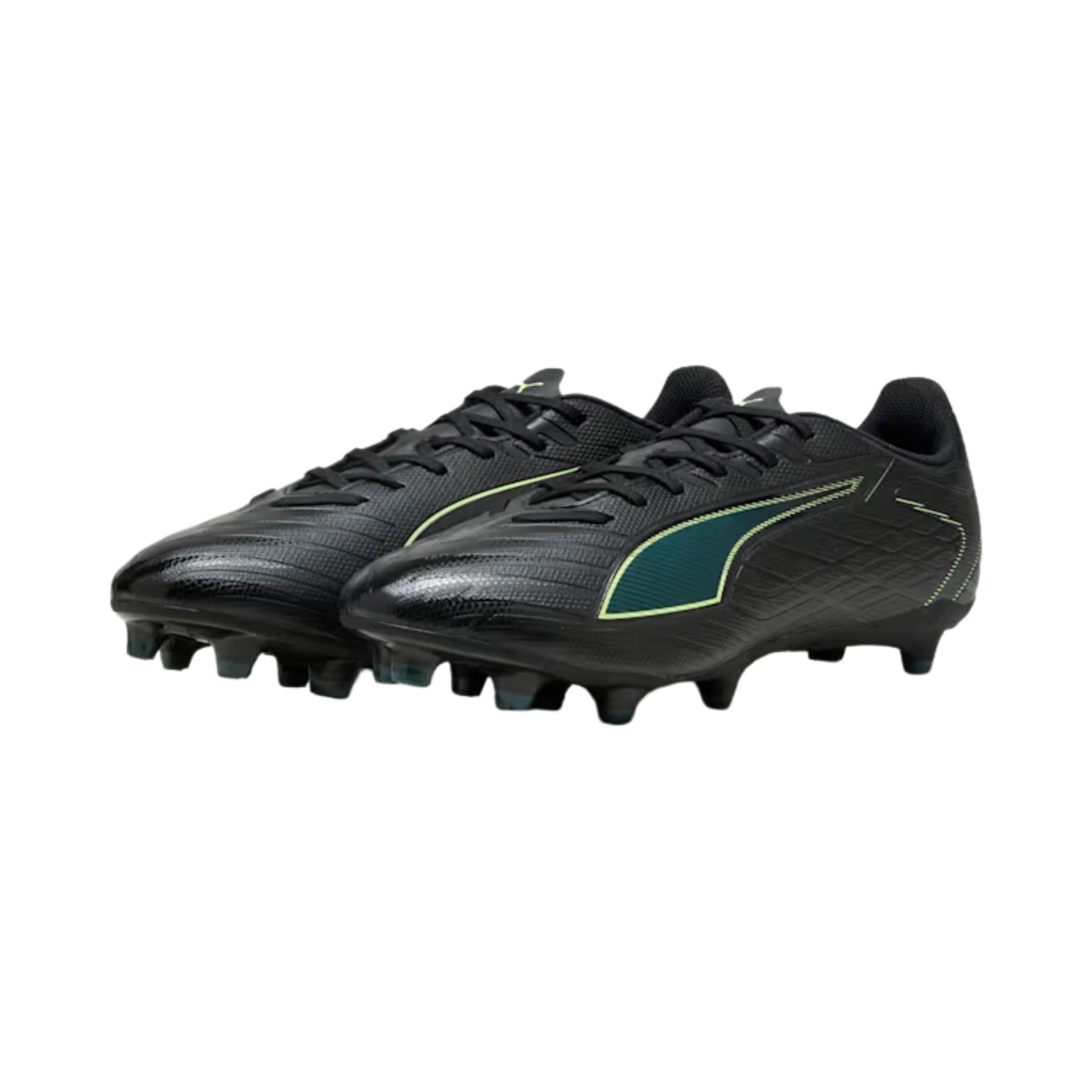 Puma Ultra 6 Play FG/AG Football Boots: Puma Black/Fizzy Light/Green