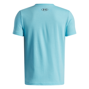 Under Armour Mesh Lockertag Junior SS Tee: Frescho Blue/Outrageous Orange