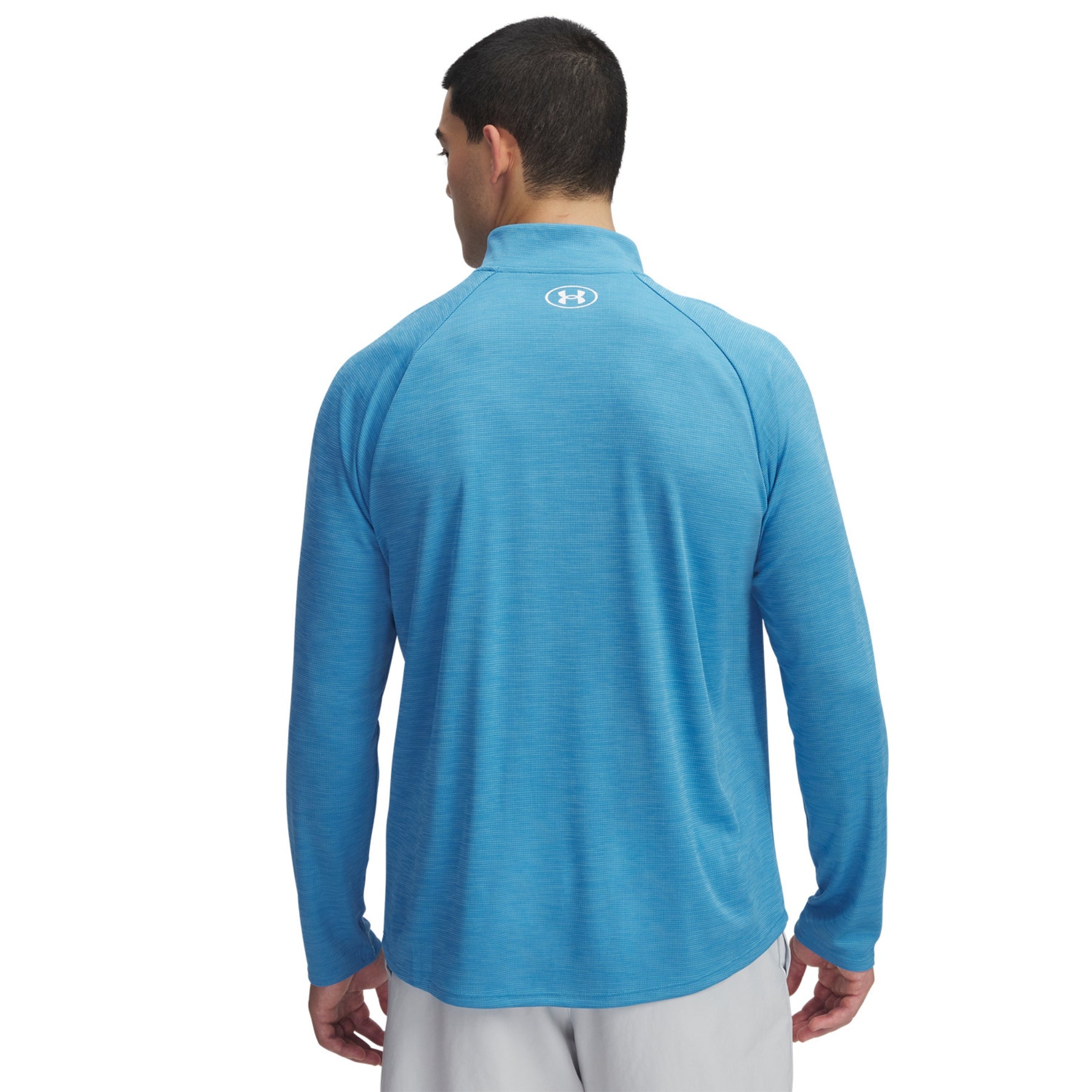 Under Armour Tech Textured Mens 1/4 Zip 2025: Blue/Tonic White