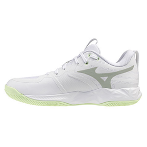 Mizuno Wave Momentum Pro Women's Netball Shoes: White/Aqua Grey/Ambrosia