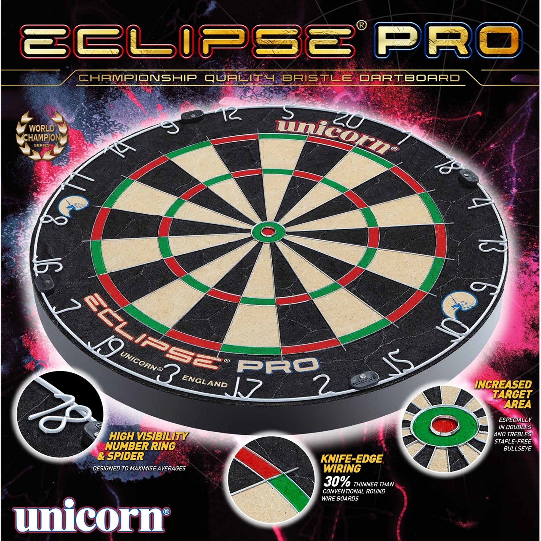Unicorn Dartboard Bristle Eclipse Pro