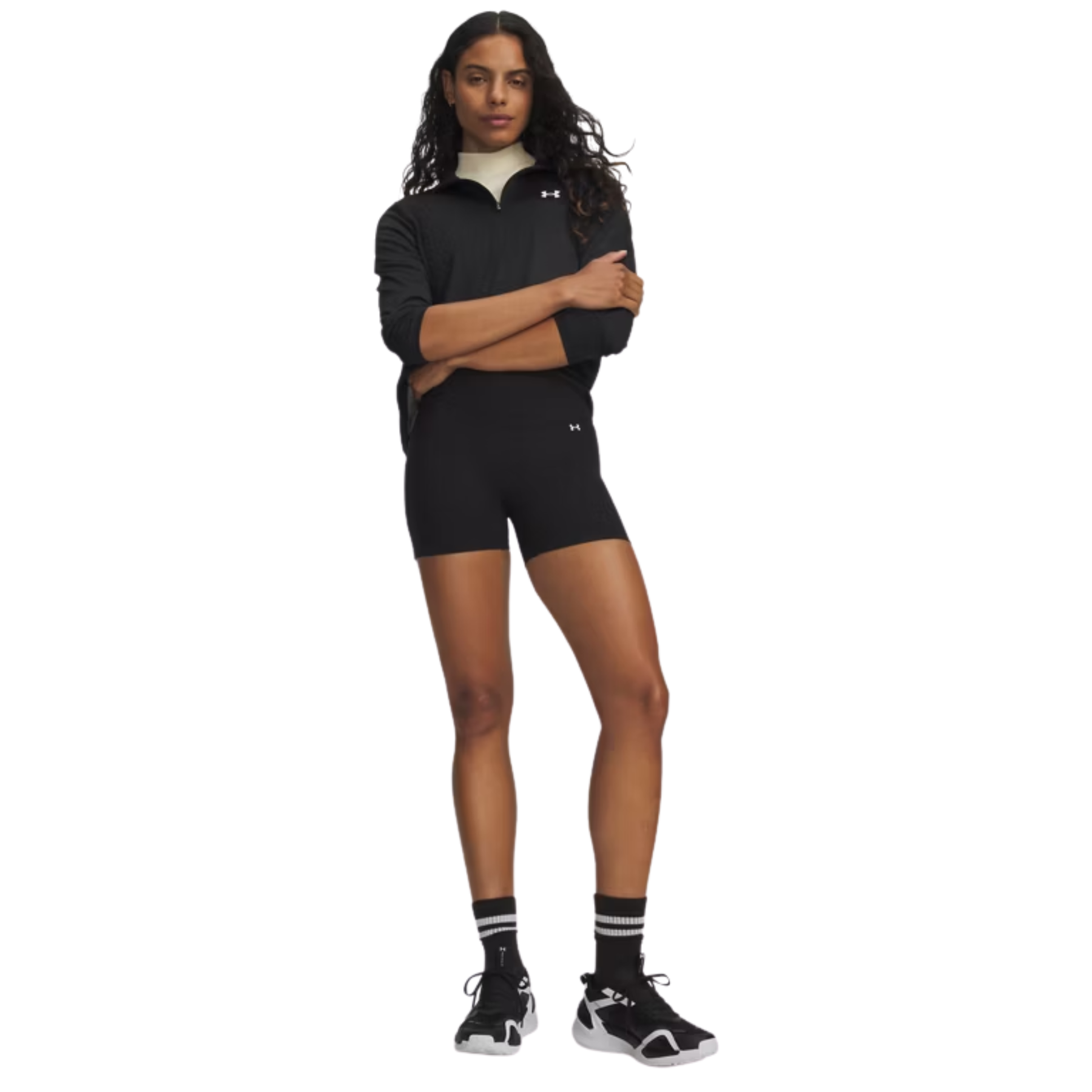 Under Armour Motion Middy Women's Shorts: Ultimate Black/White