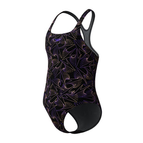 Speedo Girls Hyperboom Allover Medalist Swimsuit: Orange