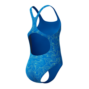 Speedo Girls Hyperboom Allover Medalist Swimsuit: Blue