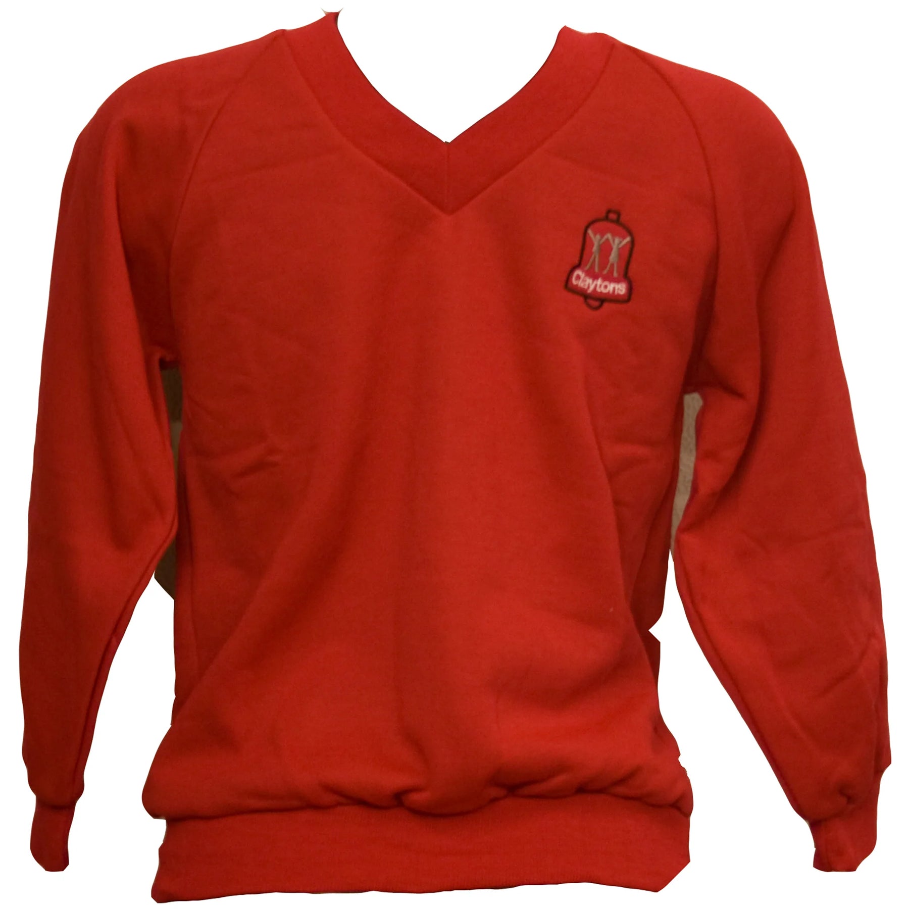 Claytons School Sweat: Red V Neck