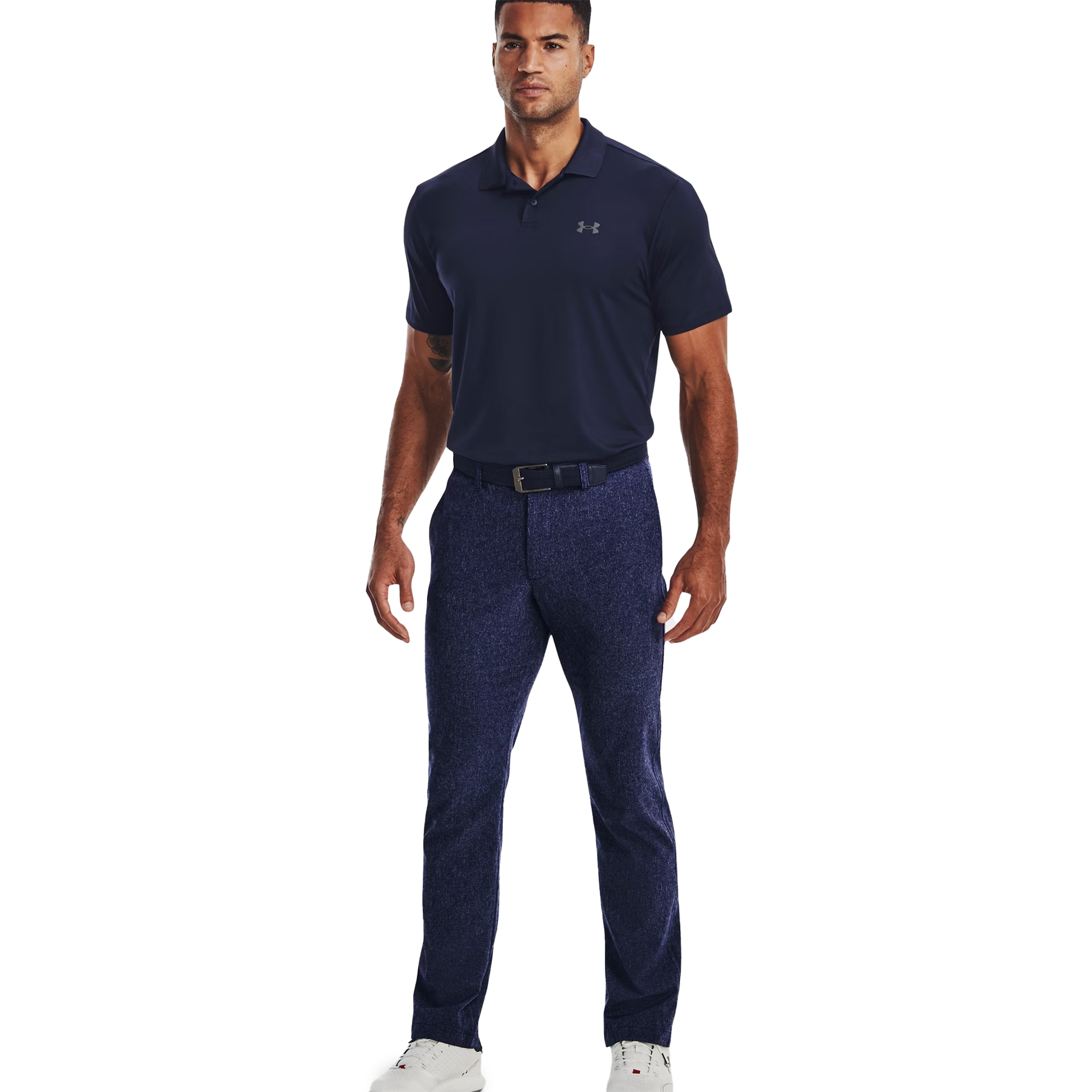 Under Armour Matchplay Printed Polo: Midnight Navy/Pitch Grey - M