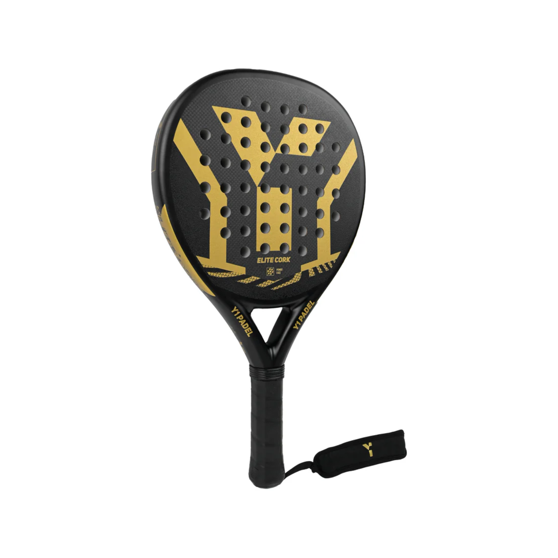 Y1 Elite Cork Padel Racket: Black/Gold