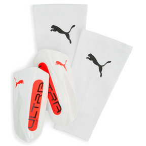 Puma Ultra Light Sleeve Football Shin Pads: Ultra Blue/White/Glowing Red