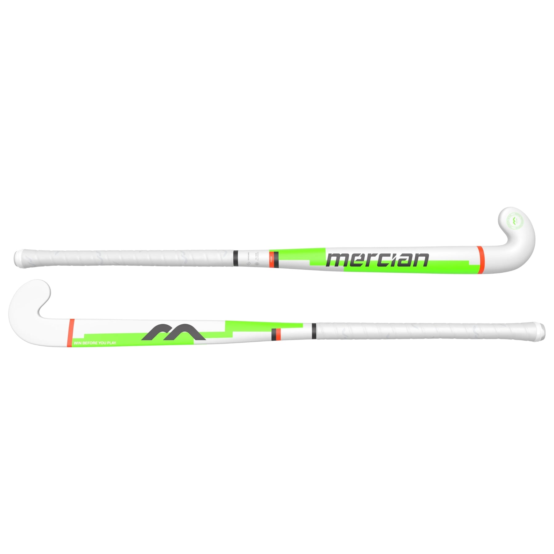 Mercian Genesis FG100 Low Junior Hockey Stick: White/Neon Green