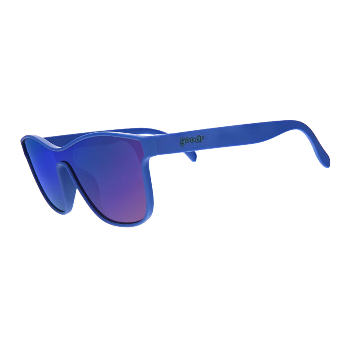 Goodr Dystopia Sunglasses Blue Reflective Polarised Lenses: Blue Frame