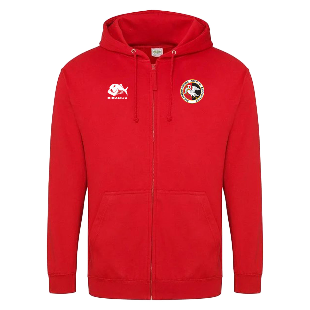 Bucks Archery Association Full Zip Hoodie: Red