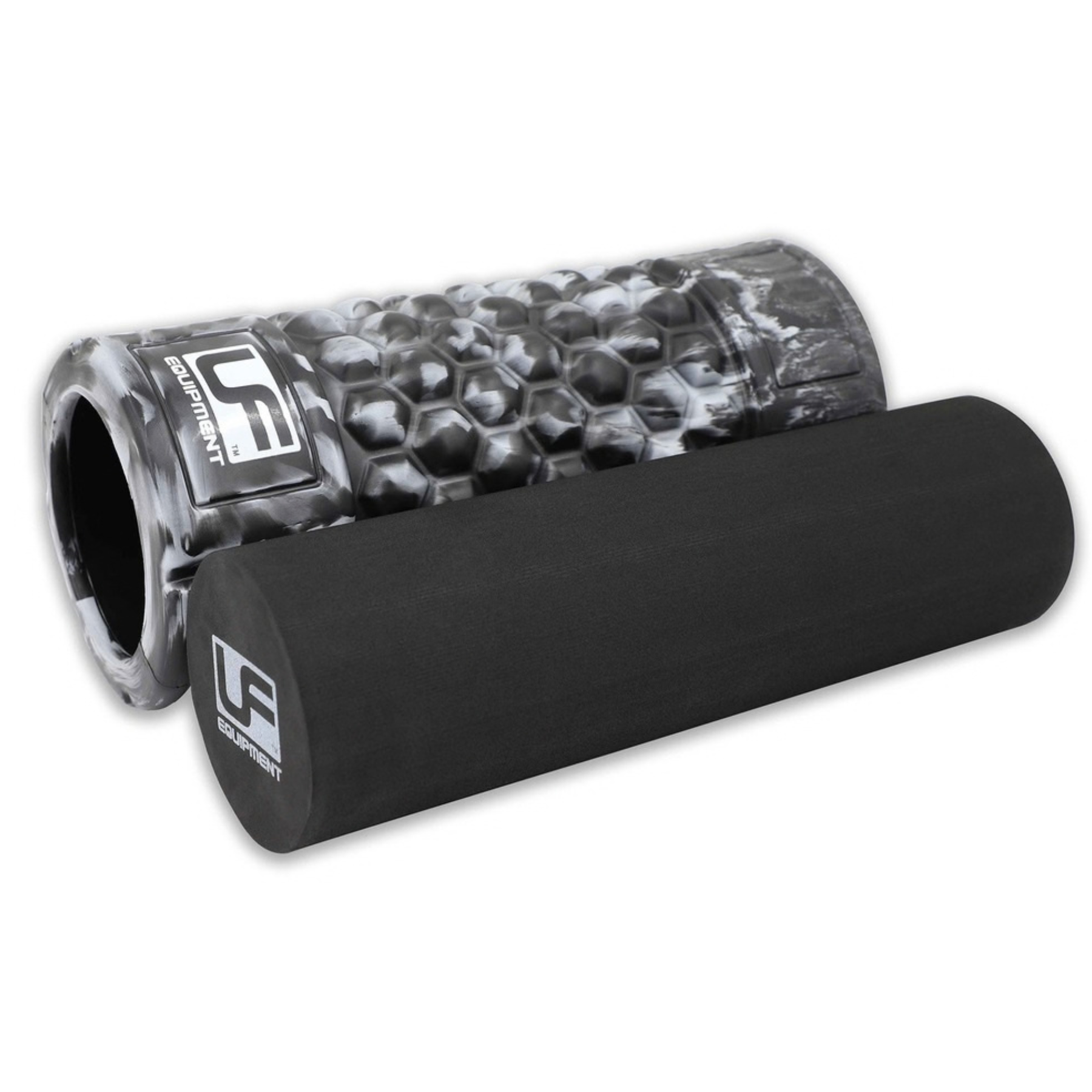 Urban Fitness 2 in 1 Massage Roller Set 14cm x 32cm: Black/Silver