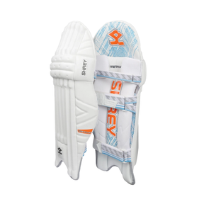 Shrey Meta VR Cricket Batting Legguard: White/Turquoise