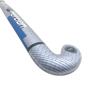 Mercian Evolution CKF65 Pro Hockey Stick: Silver Carbon/Royal