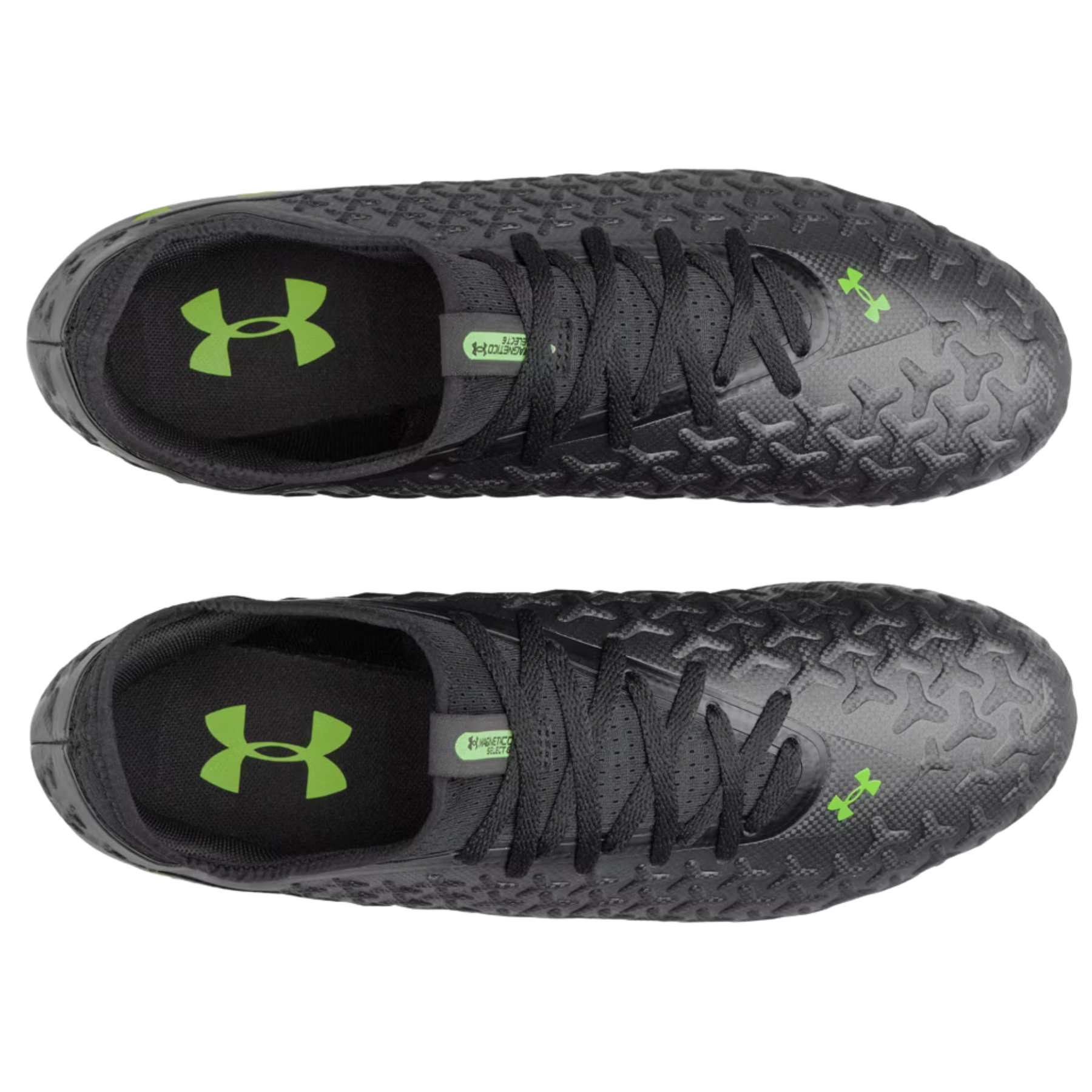Under Armour Magnetico Select 6 FG Football Shoes: Metallic Black/Hyper Green