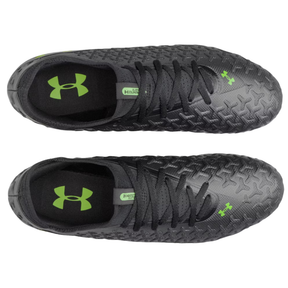 Under Armour Magnetico Select 6 FG Football Shoes: Metallic Black/Hyper Green