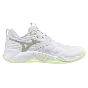 Mizuno Wave Momentum Pro Women's Netball Shoes: White/Aqua Grey/Ambrosia