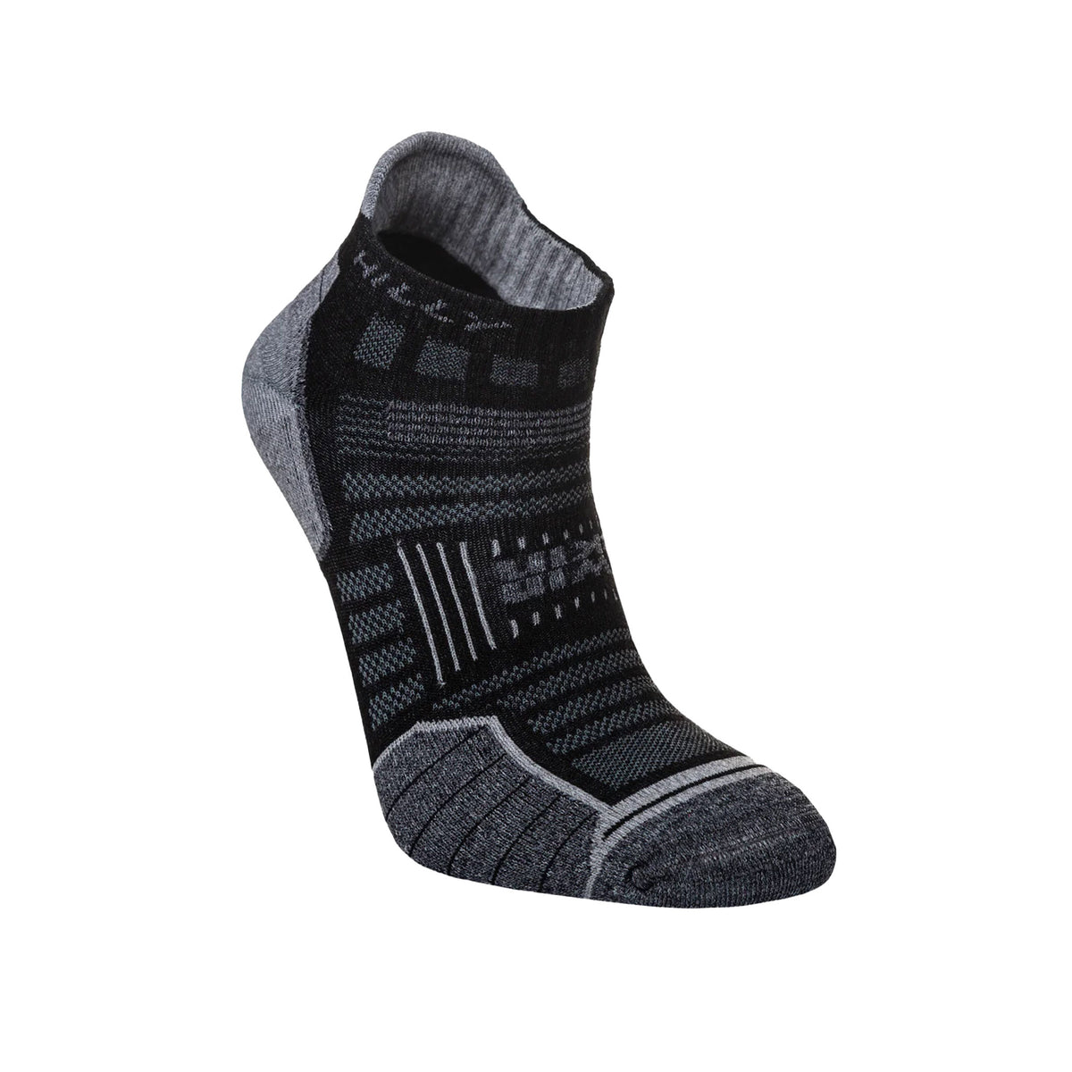 Hilly Twin Skin Socklets: Black/Grey Marl