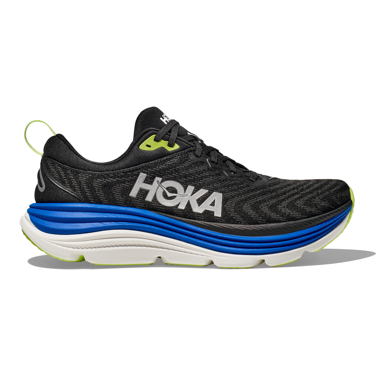 Hoka Gaviota 5 Mens Running Shoes: Black/Electric Cobalt