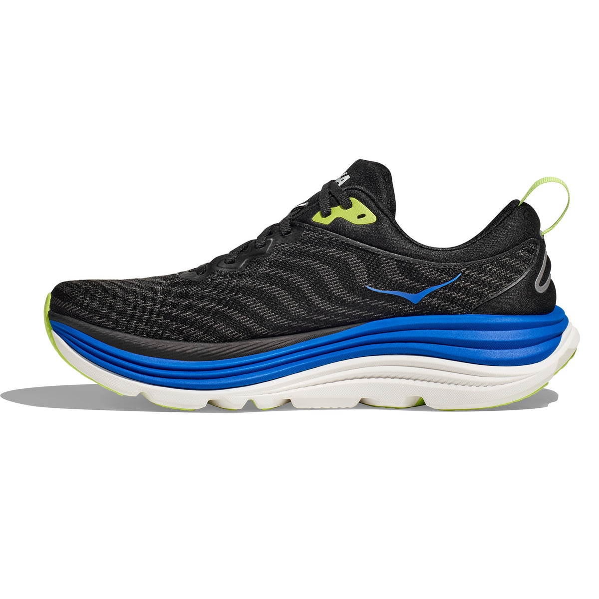 Hoka Gaviota 5 Mens Running Shoes: Black/Electric Cobalt