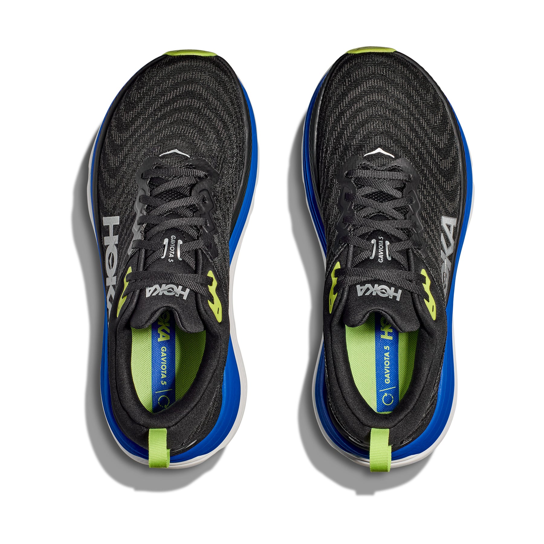 Hoka Gaviota 5 Mens Running Shoes: Black/Electric Cobalt