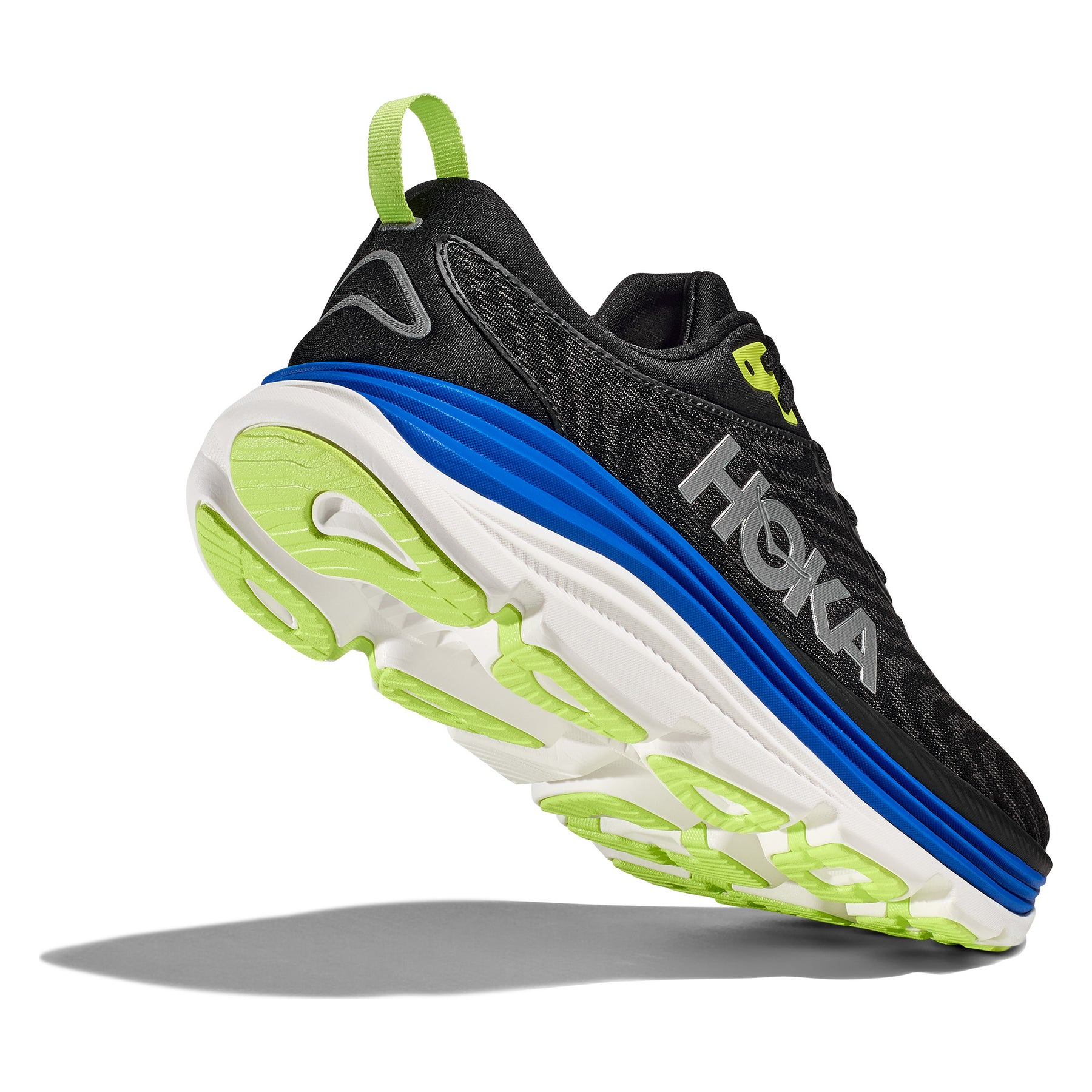 Hoka Gaviota 5 Mens Running Shoes: Black/Electric Cobalt