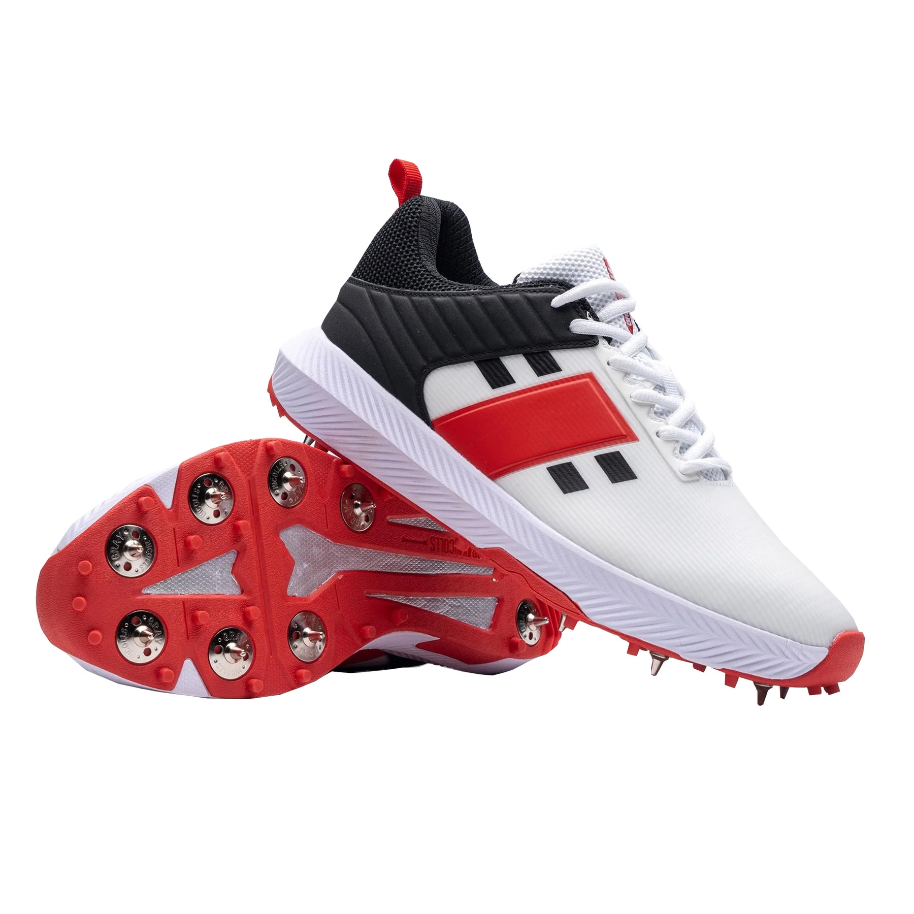 Gray Nicolls Players 3.0 Spike Adult Cricket Shoes White Red