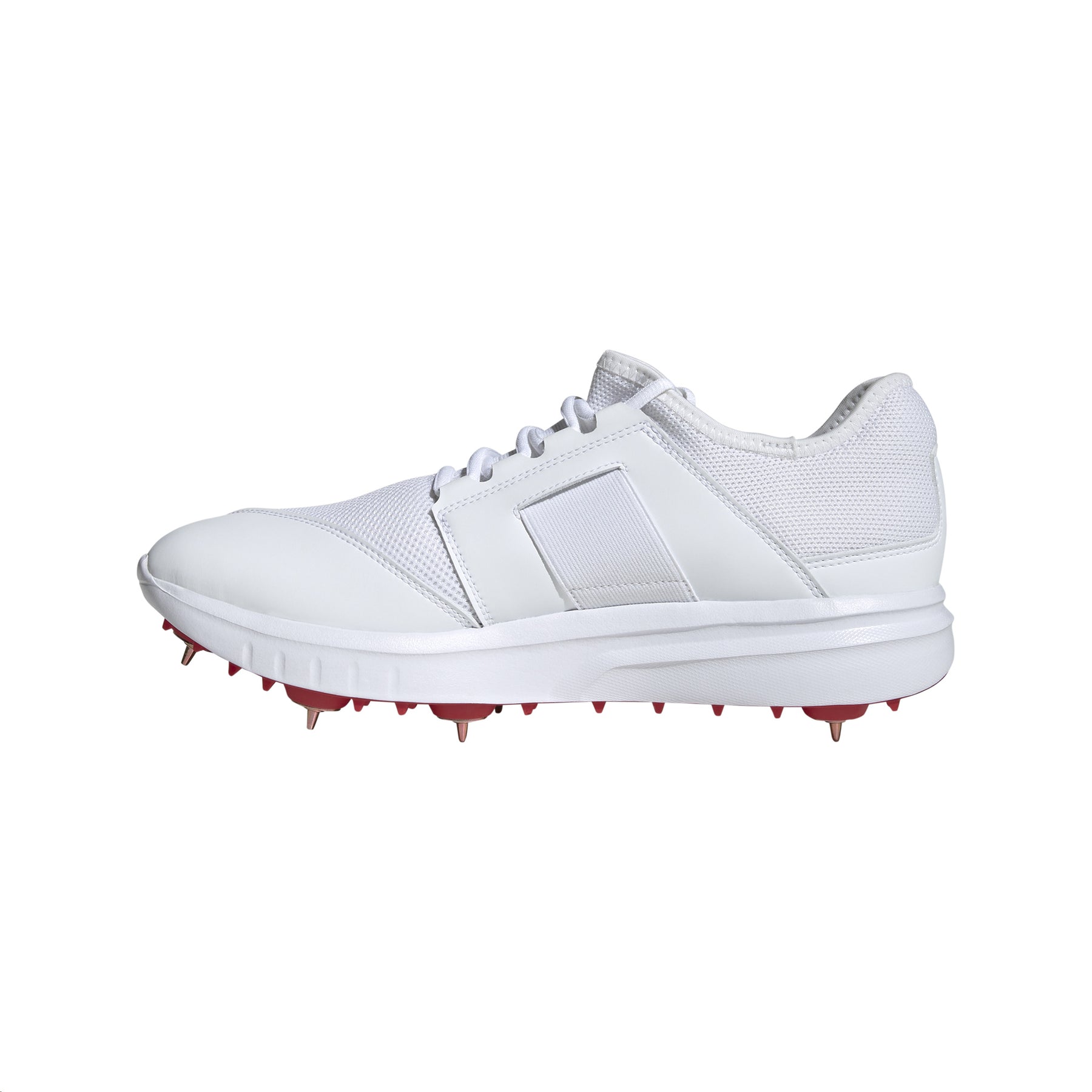 Adidas Howzat Spike Adult Cricket Shoes: White/Gold/Red