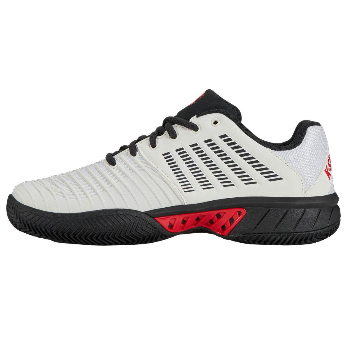 K Swiss Court Express HB Light 3 Mens Tennis Shoes:White/Limo/Red