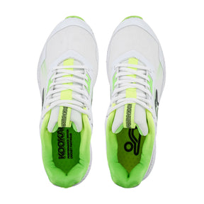 Kookaburra KC 2.0 Senior Rubber Cricket Shoes 2025: White/Lime