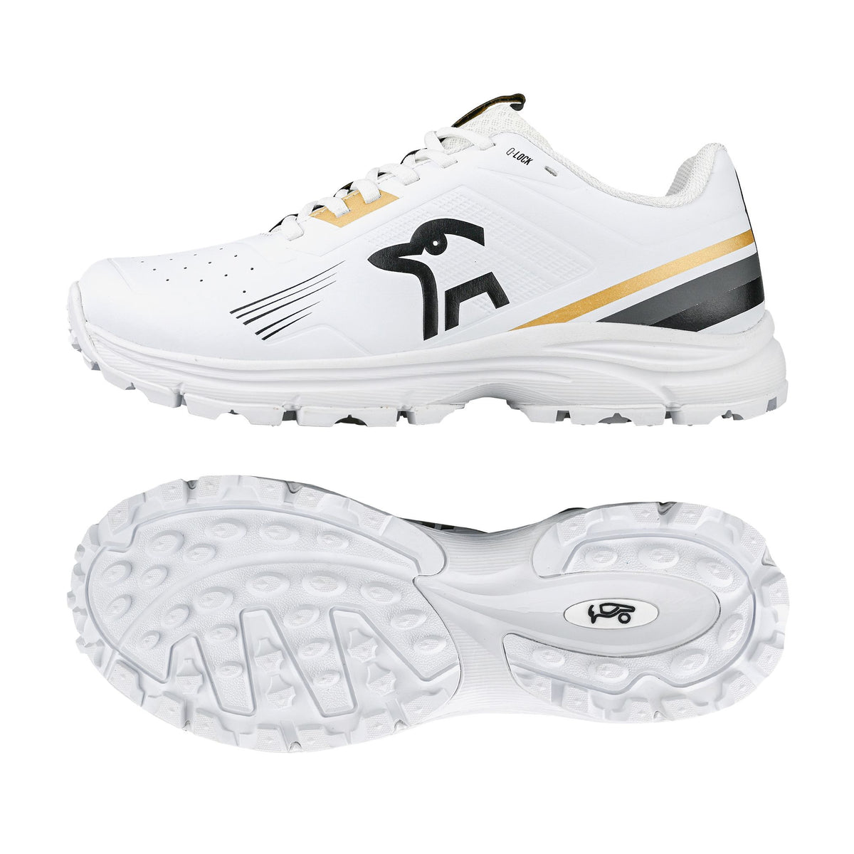 Kookaburra KC 3.0 Senior Rubber Cricket Shoes 2025: White/Gold