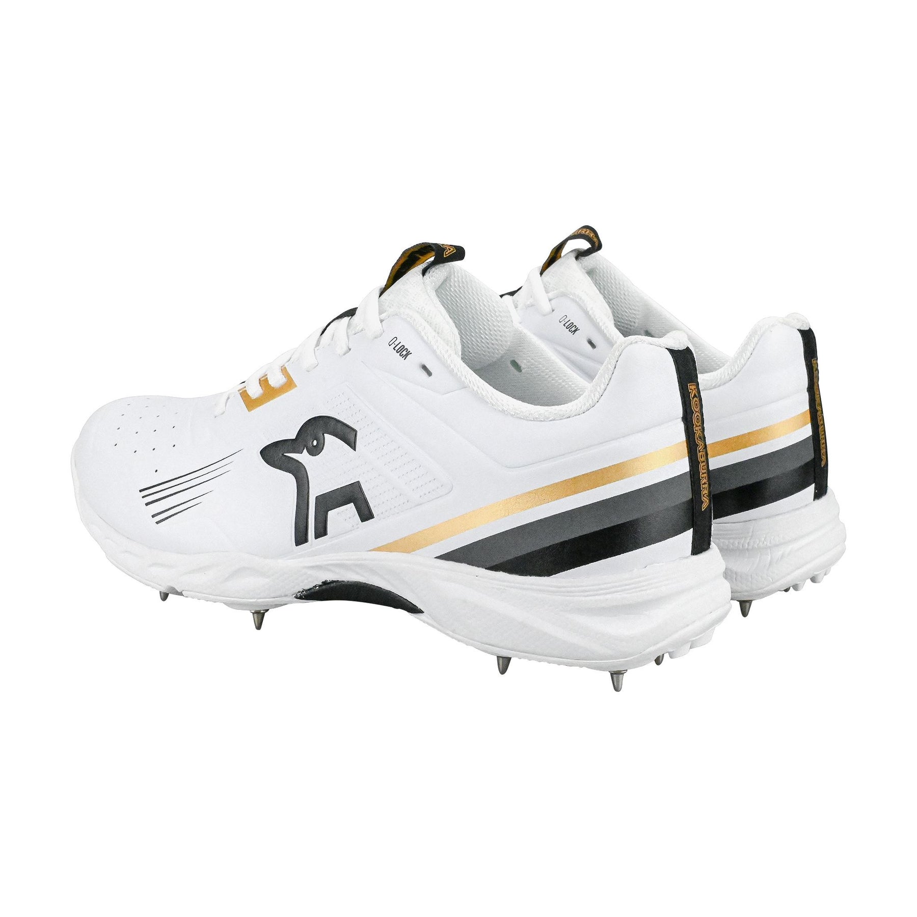 Kookaburra KC 3.0 Senior Spike Cricket Shoes 2025: White/Gold