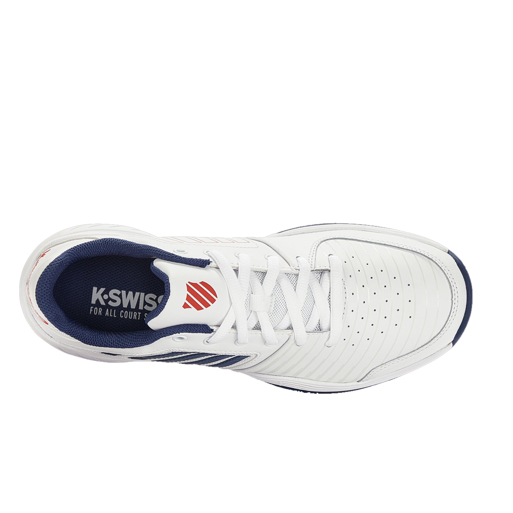 K Swiss Court Express HB Mens Tennis Shoes: White/Blue Opal
